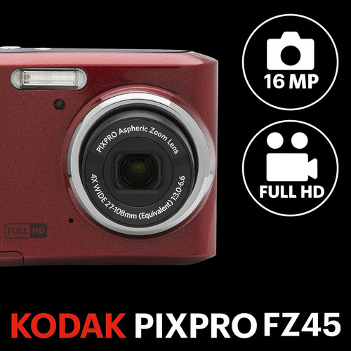 Kodak FZ45RD - Cámara Digital Roja