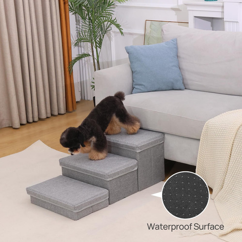 Escalera Plegable Para Perros Dos Niveles Ajustables Mascota Color Talle