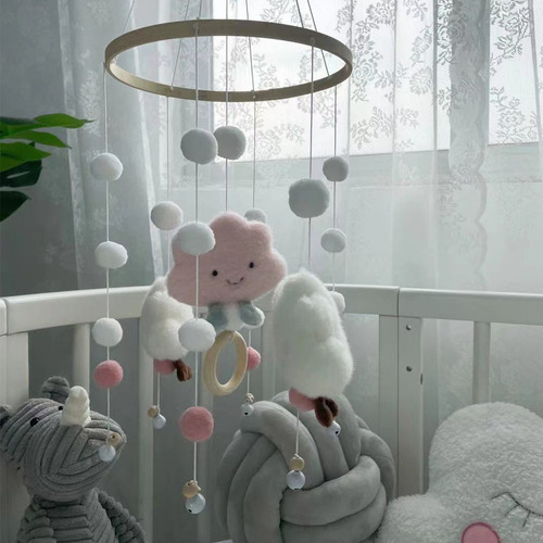 Movil Sonajero Decoracion Recamara De Bebe Con Diseno Nube