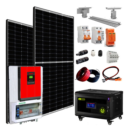 Must Kit Solar Con Litio Hibrido 4500w/dia Inverter 3kw Mh8l