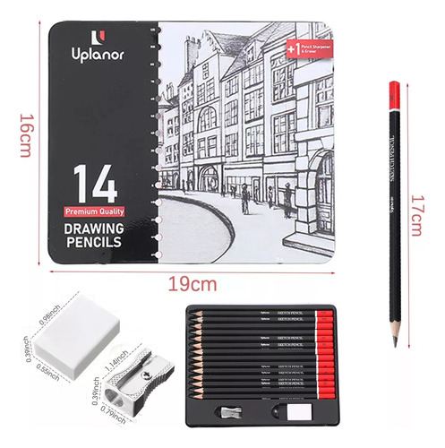Set De 14 Lápices De Grafito Hb Lapices Para Dibujo Trazo Pencil Dingpai