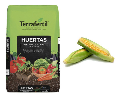 Sustrato Huertas Terrafertil 50lt Con Semillas De Choclo