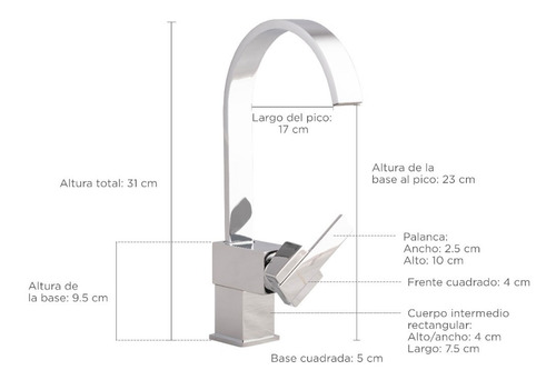 Imagen 10 de 10 de Griferia De Cocina Monocomando - Klatter