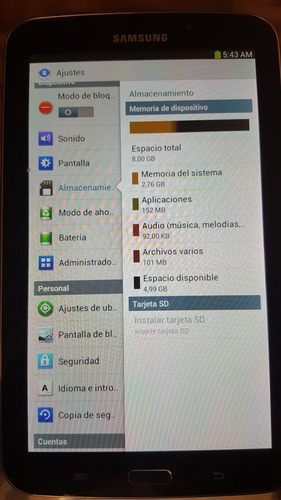 Samsung Galaxy Tab 3 De 8gb Black (sm-t210r)