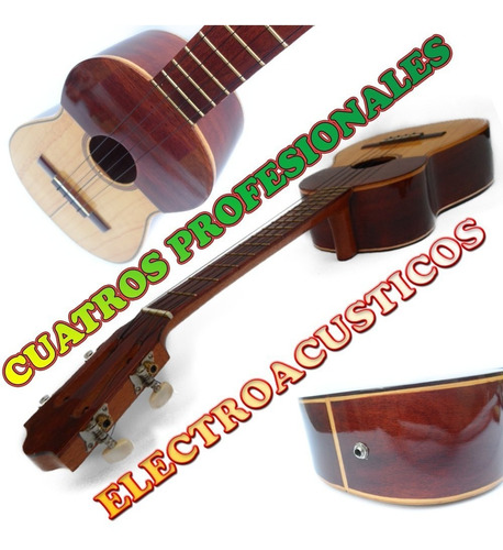 Cuatro Profesional 15 Y 17 Trastes Electroacústico Caoba