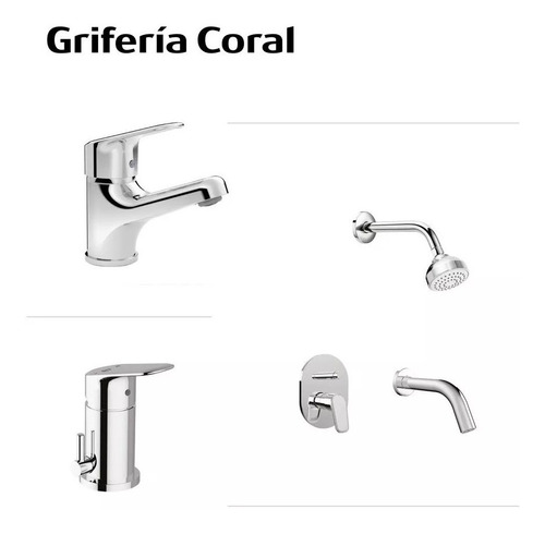 Griferia Roca Coral Monocomando Ducha Lavatorio Bidet 