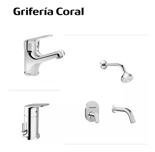 Combo Griferia Roca Coral Lavatorio Y Ducha Embutir Sin Transferencia Y  Bidet