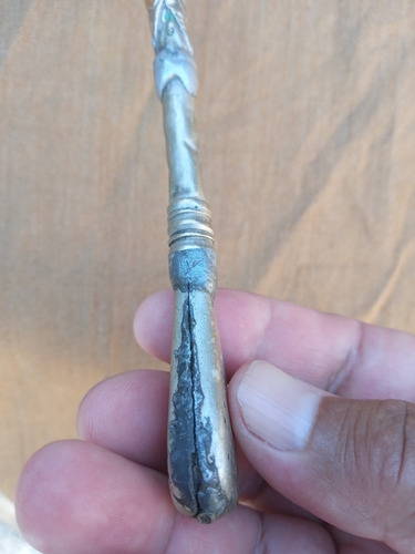 Imagen 5 de 7 de Bombilla De Plata Antigua Reparada .deco