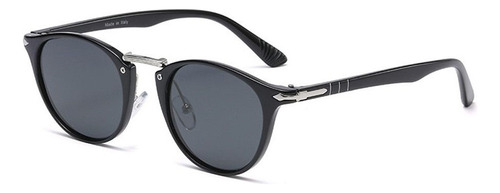 Óculos De Sol Bulier Modas Clubby, Cor Preto Armação De Acetato, Lente De Policarbonato Haste De Acetato