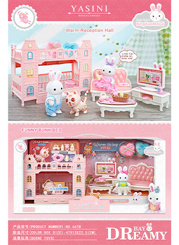 Playset Bay Dreamy Cama Y Ving Conejos Con Accesorios Ub