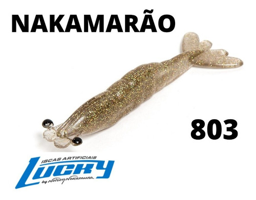 Isca Artificial Camarão Nakamura 8cm Lucky Nakamarão Kit 5 Cor COR 803 - Dourado