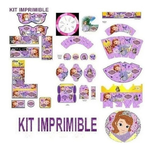 Kit Imprimible Princesita Sofia Princesa Invitaciones Cumple