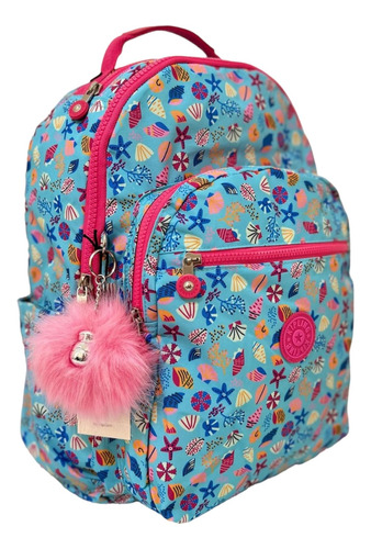 Kipling Seoul Mochila Grande Seashell Bright 100% Original