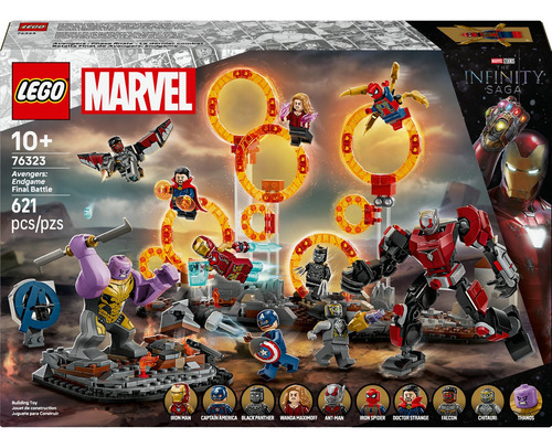 LEGO® | Marvel Batalla Final de Avengers: Endgame 76323; con 9 minifiguras, entre ellas Iron Man, Iron Spider y Pantera Negra, Regalo para Niños y Niñas 10+