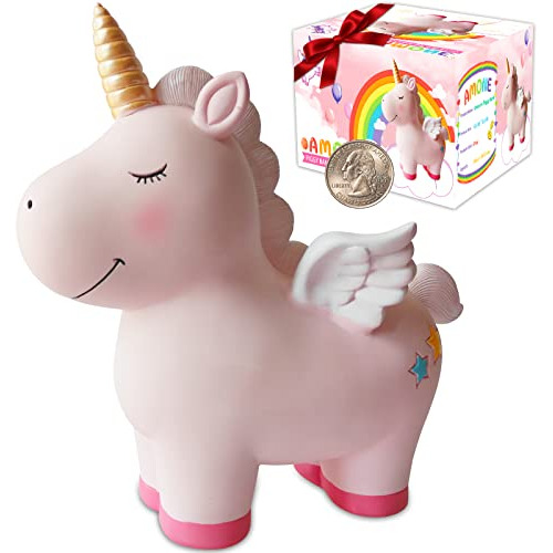 Hucha De Unicornio Grande De 8 6 X 8 6 Pulgadas Niñas,...