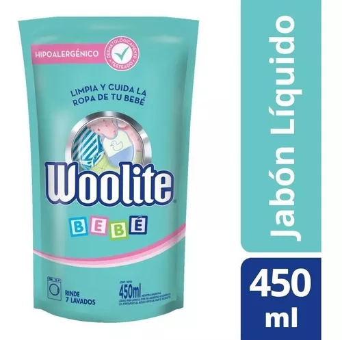 Medicina Forense hipoteca Terminal Woolite Jabon Liquido Detergente Para Ropa Doypack 450ml Formula Ropa De  Bebe