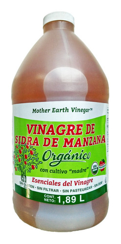 Imagen 1 de 4 de Vinagre Organico De Manzana 1.89 Lt Con Madre