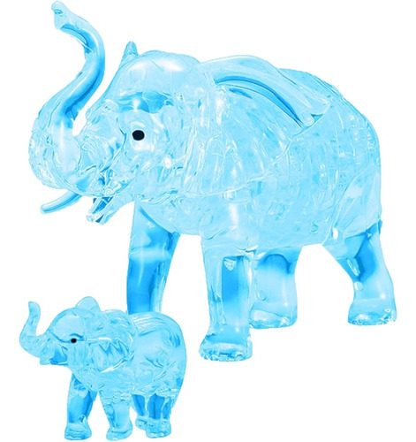 Rompecabezas De Cristal 3d Originales | Elefante Y Bebé Romp