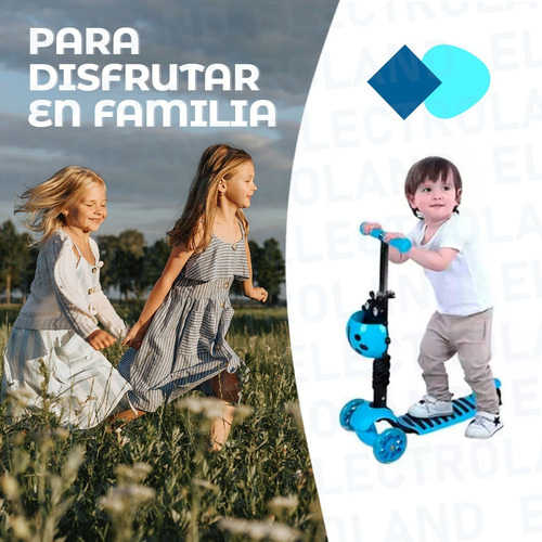 Imagen 5 de 10 de Monopatin 5 En 1 Canasto 3 Ruedas Reforzado Para Niños