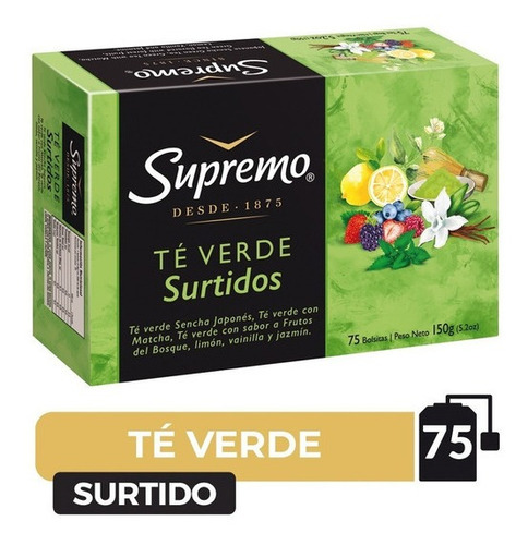 Hierbas Supremo Te Verde Surtidos 75 Unidad(3 Display)super