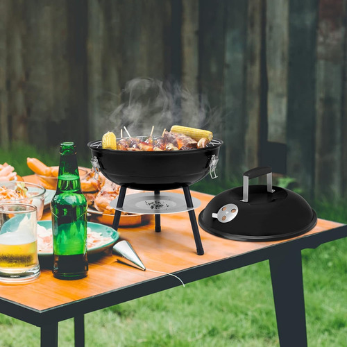 Parrilla De Carbón Portátil De 14 Pulgadas Para Exteriores,