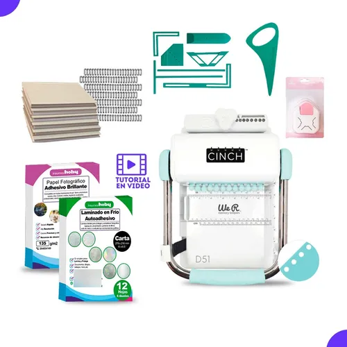 comprar Kit Encuadernadora Cinch Reglas Papel Tutorial D51 Cyber
