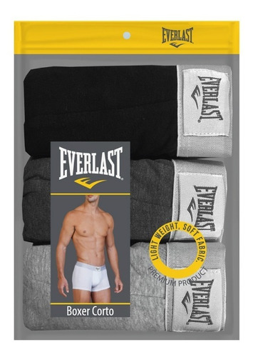 Boxer Ajustado Corto Gris 3 Pzs - Everlast Underwear