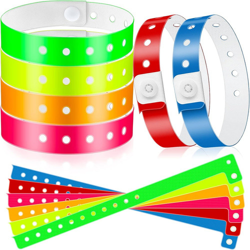 48pcs Vinyl Wristbands Plastic Event Wristbands Colorful Wri