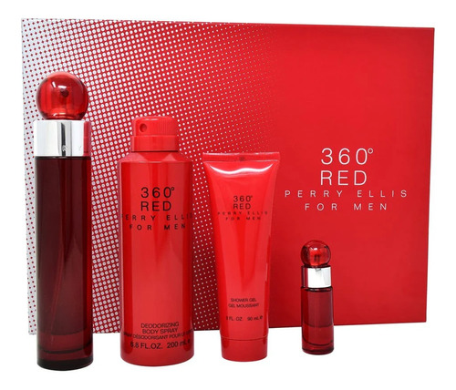 Perry Ellis Fragancias 360 Red Set De 4 Piezas Para Hombre