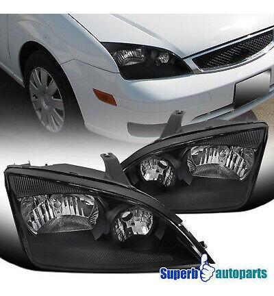 Fits 2005-2007 Ford Focus Zx3 Zx4 Zx5 Black Headlights T Spa