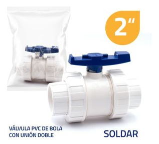 Válvula De Pvc De Bola De Doble Unión 2  Griven Md