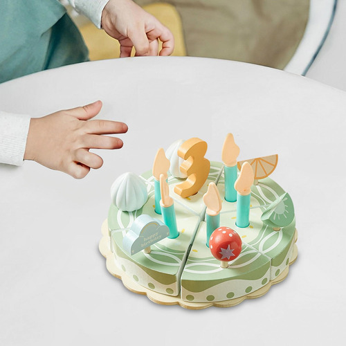 Juguete De Pastel De Cumpleaños De Madera, Juego De