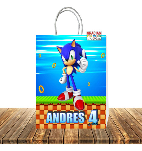 Bolsas Dulces Personalizadas  Sonic 10 Uns. #d3 + Etiqueta