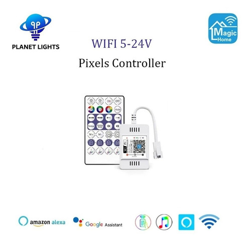 Controlador Wifi Magic Led Ws2812b Ws2811 Google Alexa 5/24v