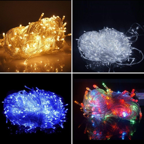Guirnalda Luces Led 100 Focos 8 Metros Blanco Frio 220v Navidad
