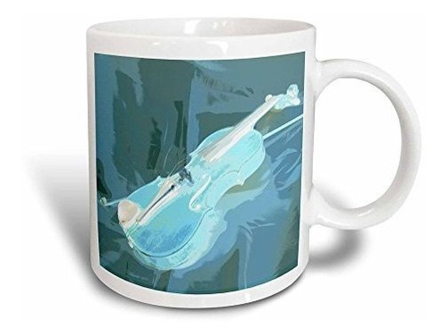 3drose Violín Azul Taza Transformación Mágica Abstracta, De 