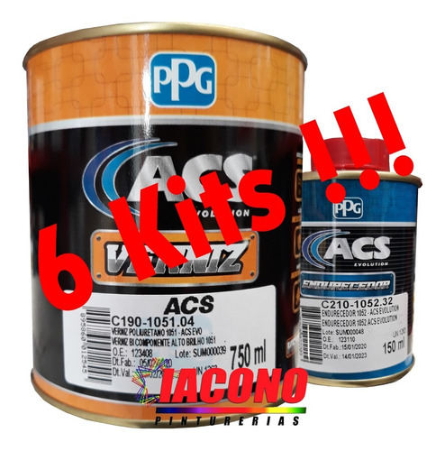 Kits Barniz Alto Brillo C/catalizador ( X6 !!!) Ppg - Iacono