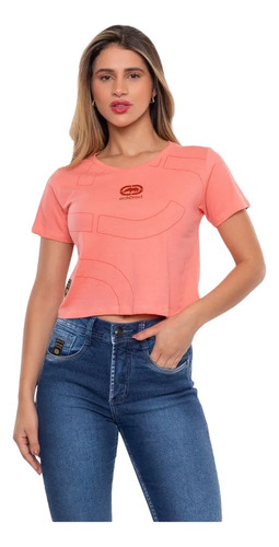 Blusa Cropped Soltinho Ecko Red Laranja Coral Feminino 