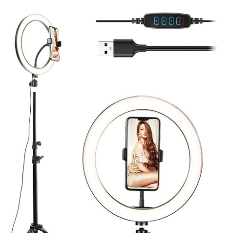 Set Fotografia Estudio Foto Profesional Aro Luz Led Grande