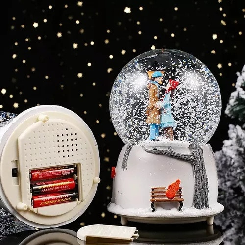 Bola De Cristal Musical En 3d Con Lámpara De 7 Colores Copo