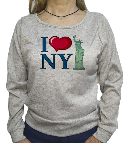 Buzo Lanilla Mujer  Frase I Love New York Yo Amo New York