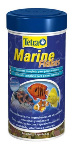 Tetra Ração Para Peixe Marinho Marine Flakes 52g