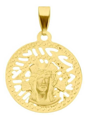 Medalla Bizzarro Redonda Oro Amarillo 14k - Divino Rostro