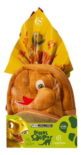 Ovo De Páscoa Mochila Dinossauros 170g Cacau Show