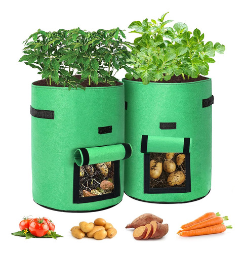 Feilex  2-pack 10 Gallon Potato Grow Bags 2022 New Upgr...