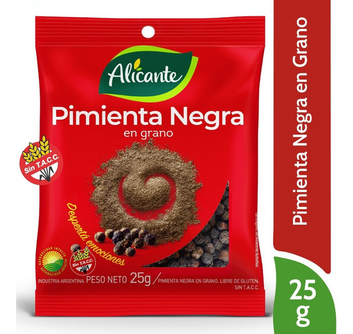 Alicante Pimienta Negra En Grano X 25 Gr