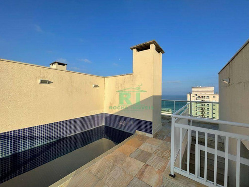 Imagem 1 de 24 de Cobertura Duplex Moderna, Vista Para O Mar, Beira Mar, Área De Lazer, 4 Dormitórios Sendo 3 Suítes, 2 Vagas De Garagem, Pitangueiras, Guarujá/sp. - Co0221