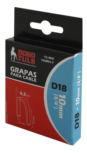 Grapas D18 3/8  10mm (1000 Pzas) Empaque 6 Pz