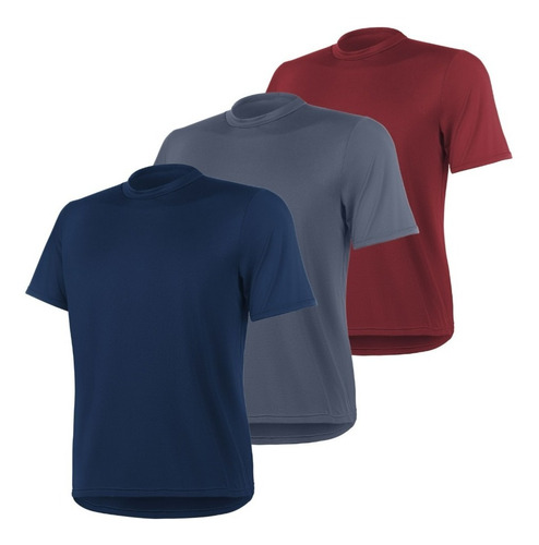 Kit 3 Camisetas Dry Fit Poliéster Corrida Academia Masculina