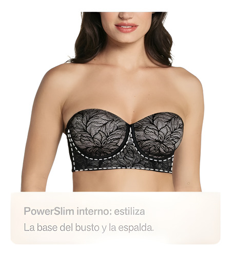 Leonisa Strapless Bustier 360° De Perfección Encaje 36b 38b